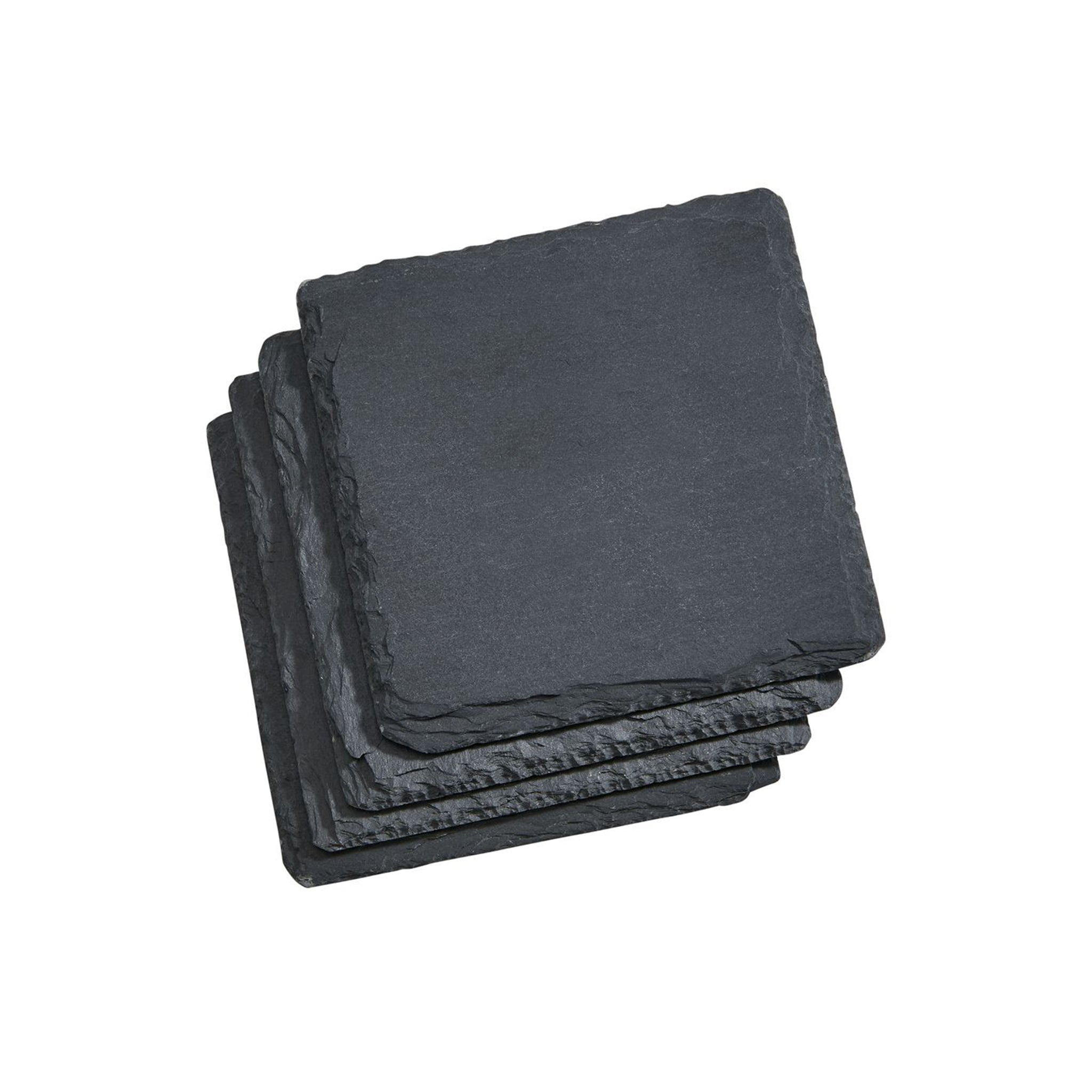 Set Of 4 Slate Coasters 4" Square - Metromarketstore