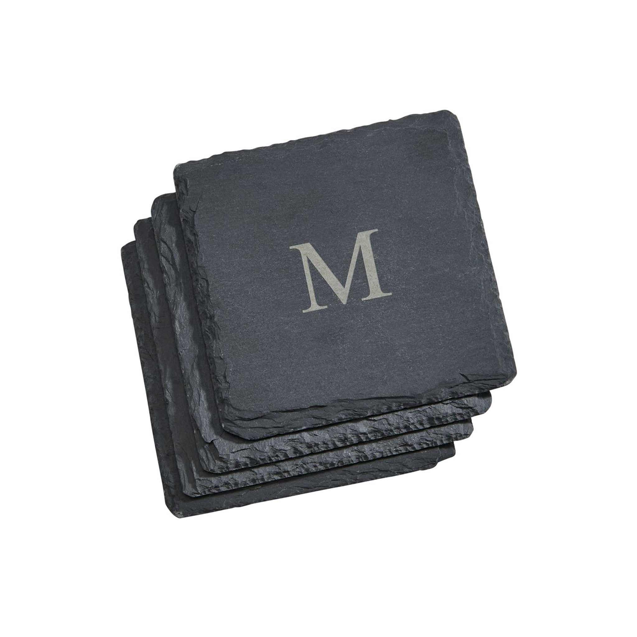 Set Of 4 Slate Coasters 4" Square - Metromarketstore