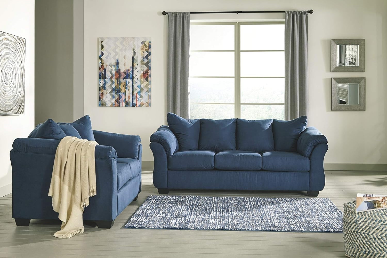 Plush Loveseat - Dark Blue-3