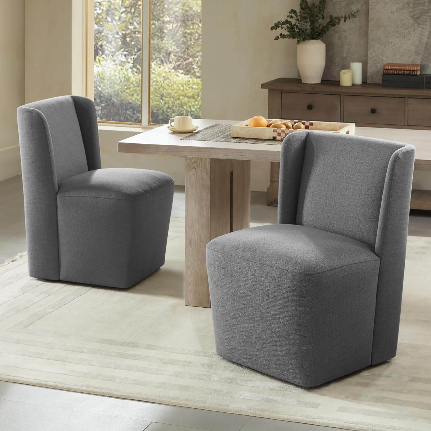 Dining Chairs with Casters No Assembly - Metromarketstore