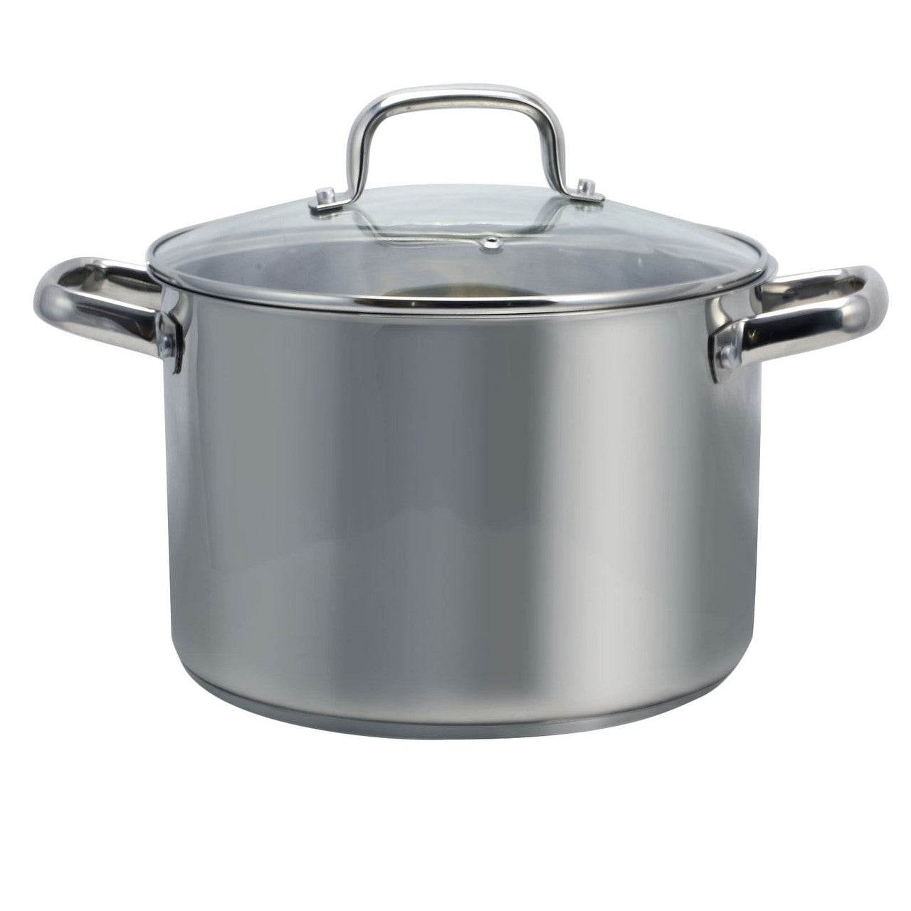 Oster Adenmore 8 Quart Stainless Steel Stock Pot with Tempered Glass Lid-0