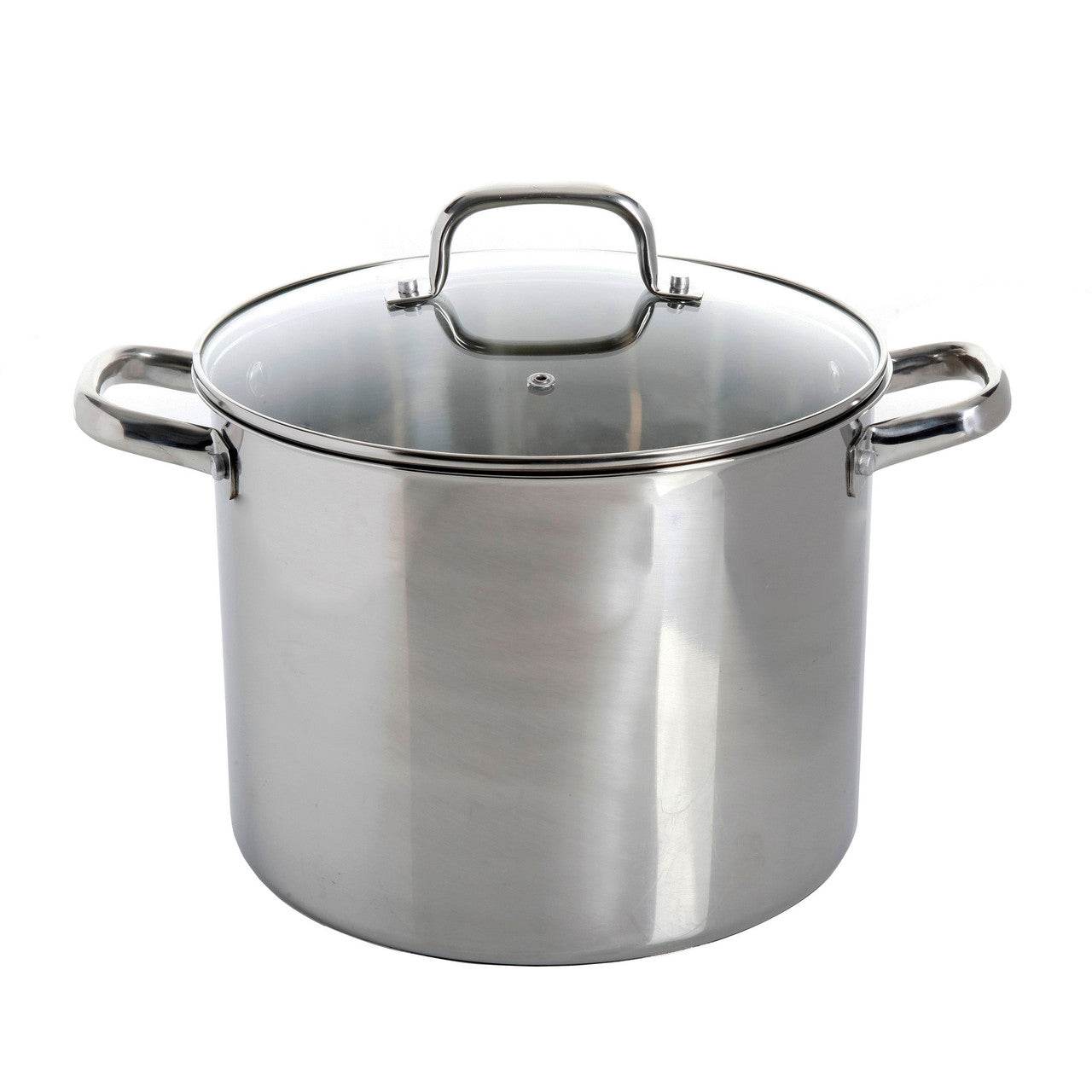 Oster Adenmore 12 Quart Stainless Steel Stock Pot With Tempered Glass Lid-0