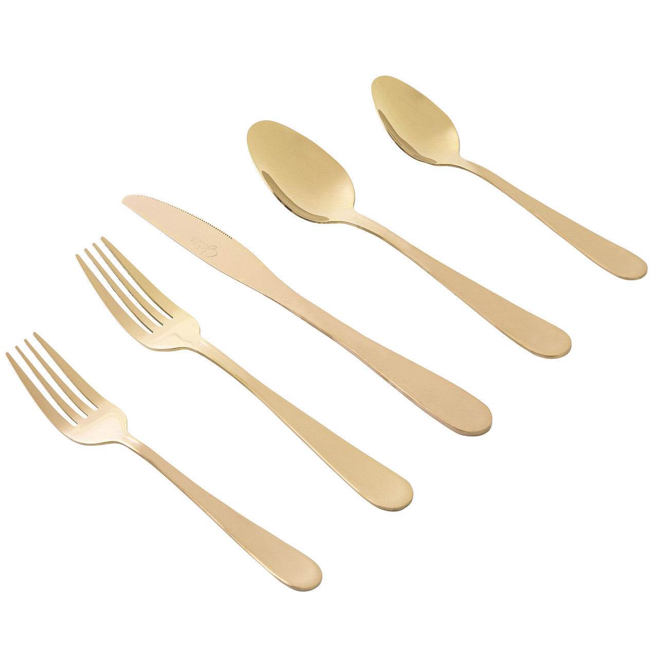 Gibson Home Stravidia 20 Piece Flatware set in Gold Stainless Steel - Metromarketstore