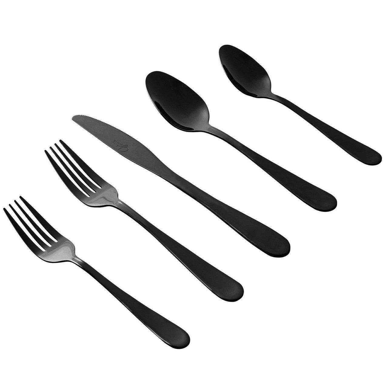 Gibson Home Stravidia 20 Piece Flatware set in Black Stainless Steel - Metromarketstore