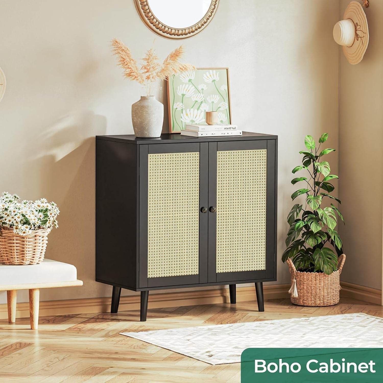 Buffet Cabinet with Storage in Black - Metromarketstore