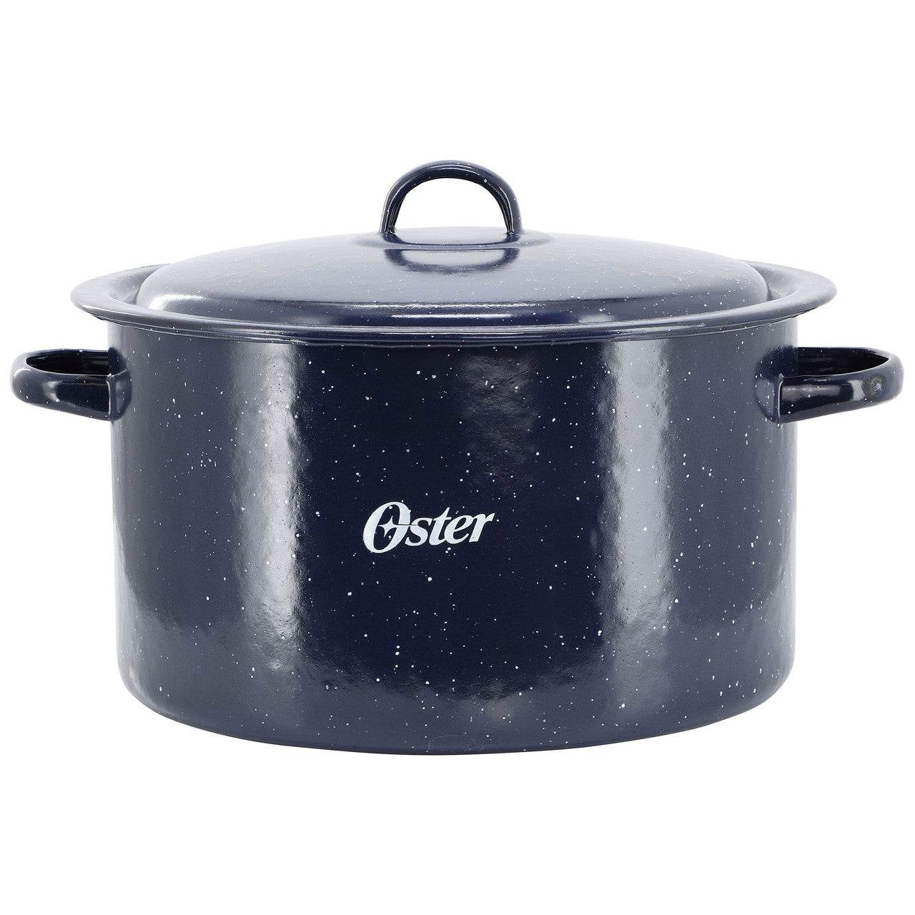 Oster Castillo 11 Quart Enamel on Steel Stock Pot with Lid in Blue-0