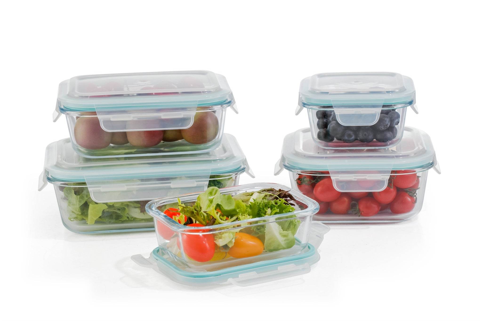 10-Piece Glass Food Storage Containers with Airtight Locking Lids (5 Containers + 5 Lids) - Metromarketstore