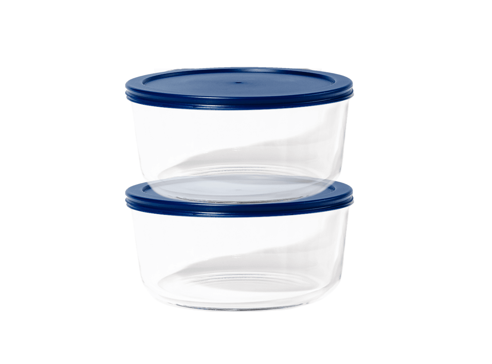 Glass Food Storage Containers - 4 Piece 6.55 Cup (2 Containers + 2 Lids) Set, Blue - Metromarketstore