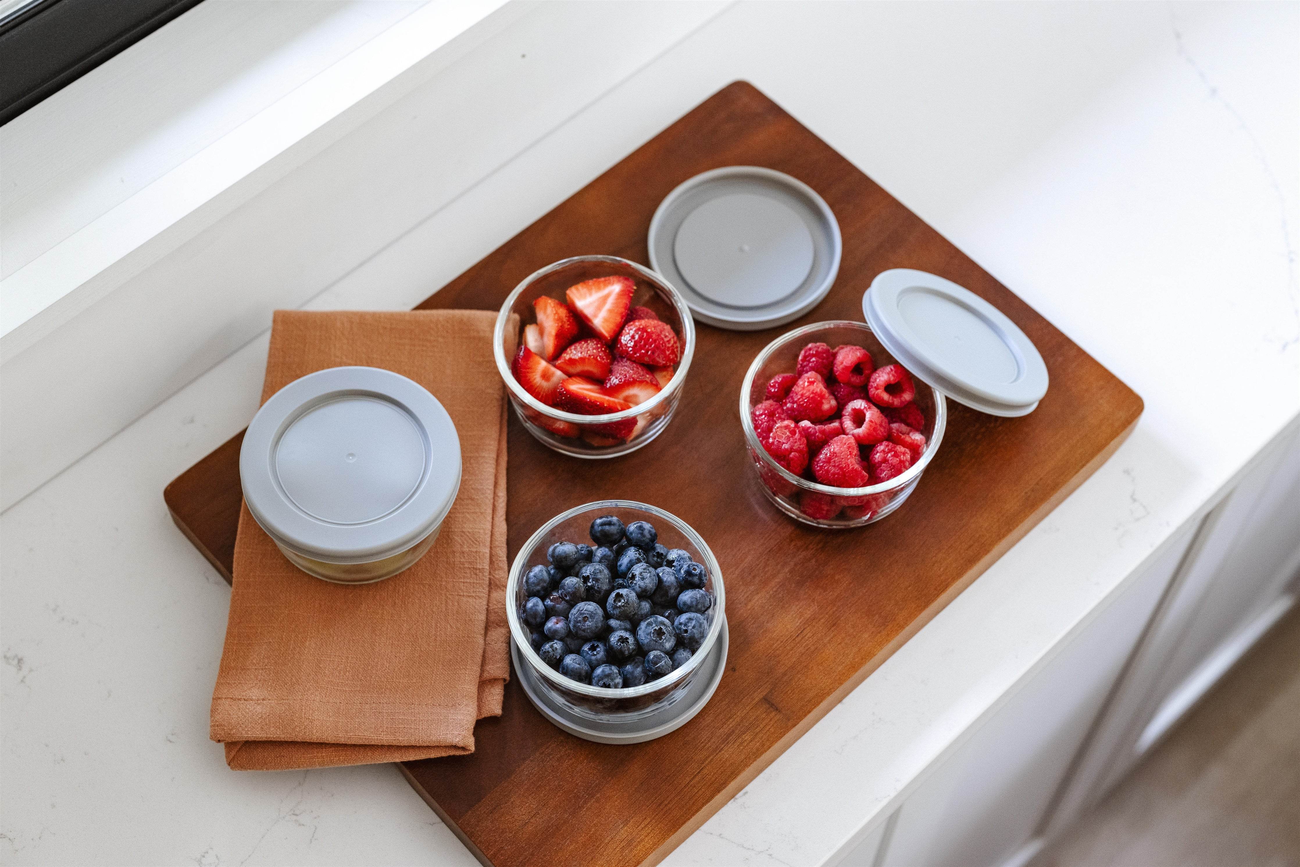 Glass Food Storage Containers - 8 Piece 1 Cup Set (4 Containers + 4 Lids) - Metromarketstore