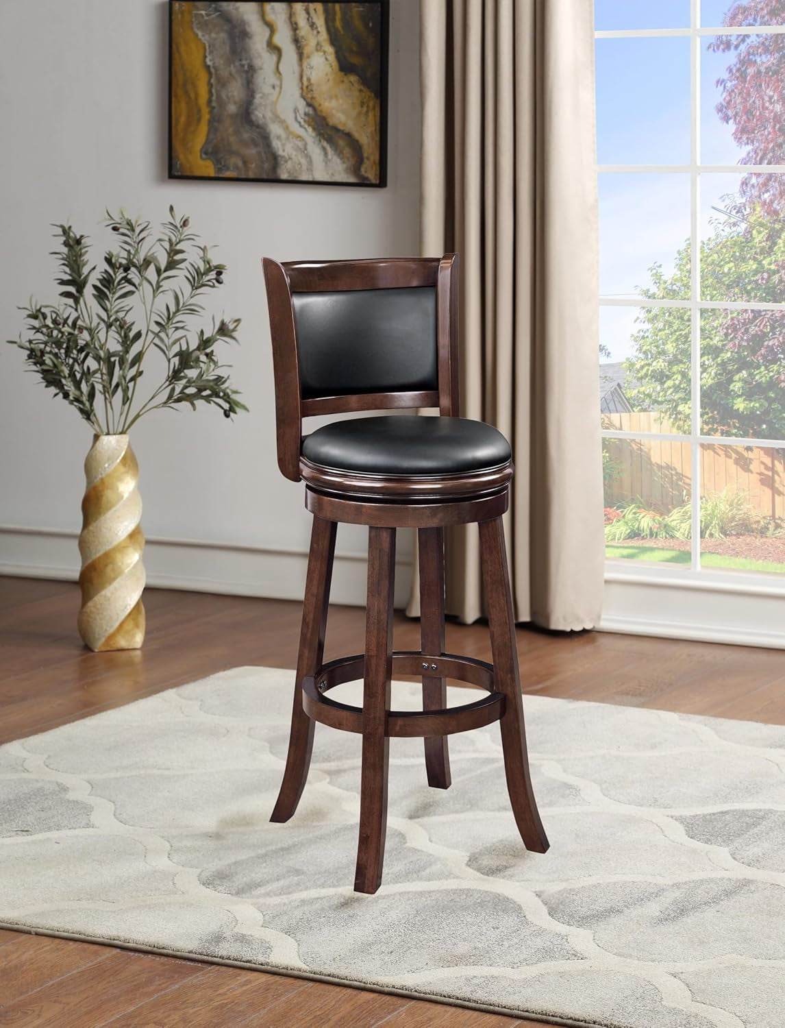 Augusta Extra Tall Bar Stool, Cappuccino - Metromarketstore