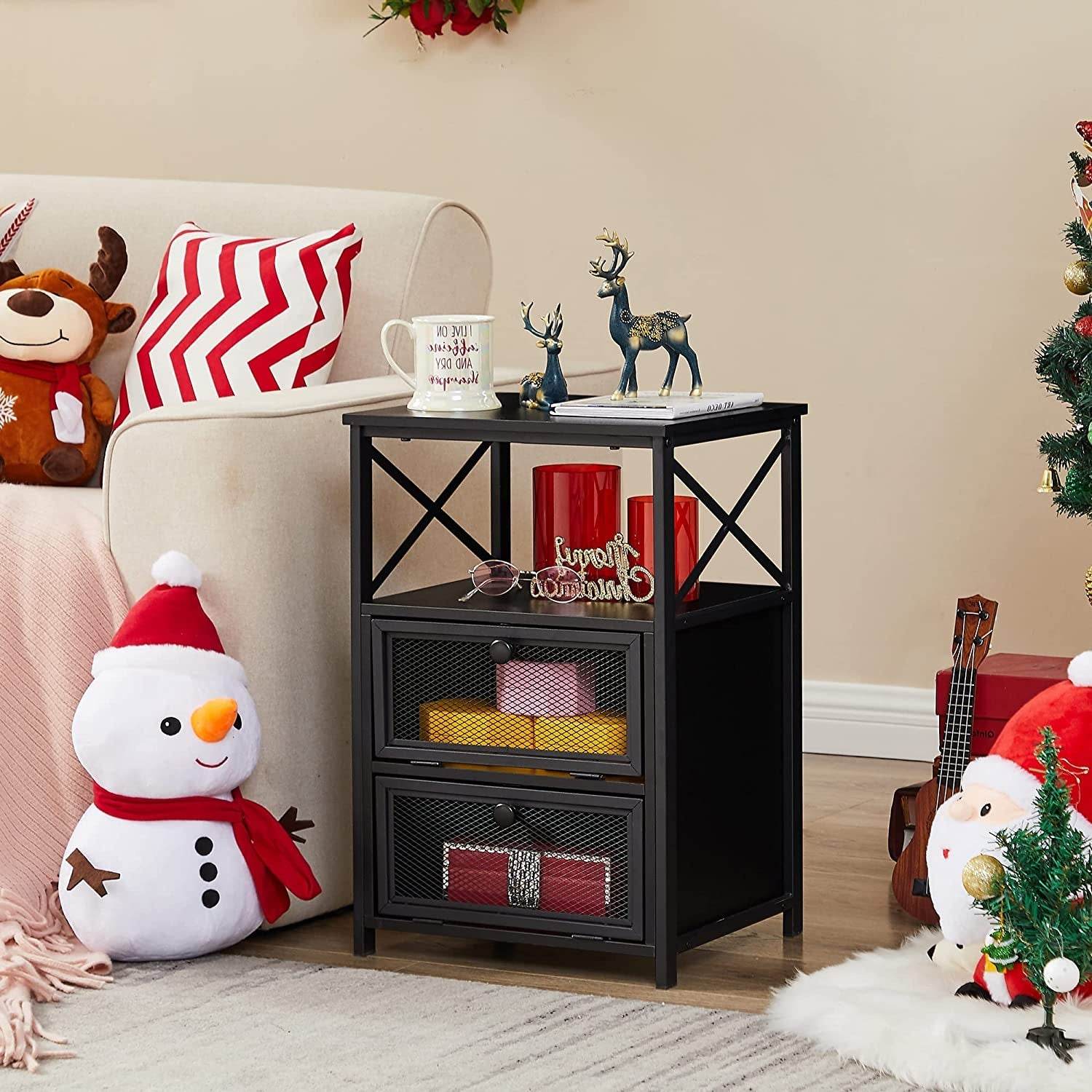 X-Design Retro Black Nightstand-0