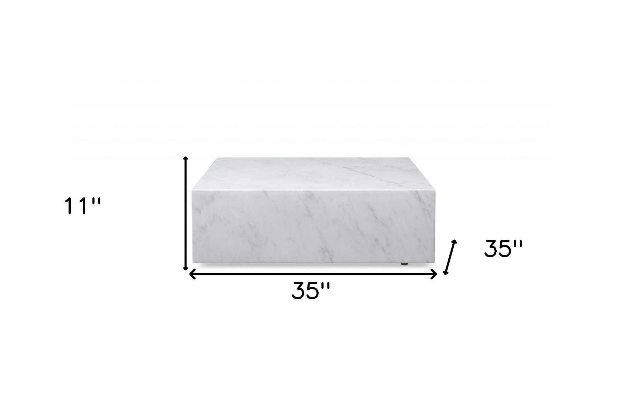 35" White Genuine Marble And Brass Square Coffee Table-7