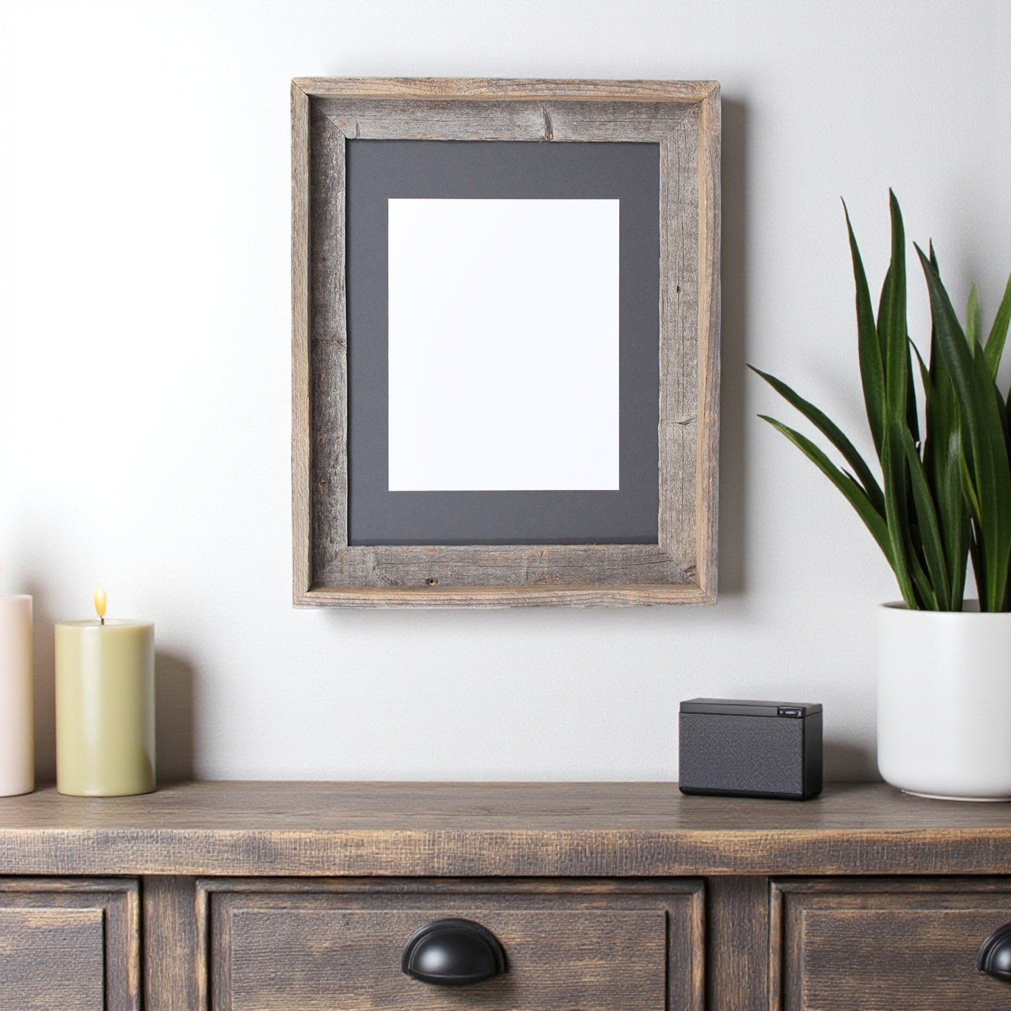 16" x 20" Gray Solid Wood Hanging Picture Frame - Metromarketstore