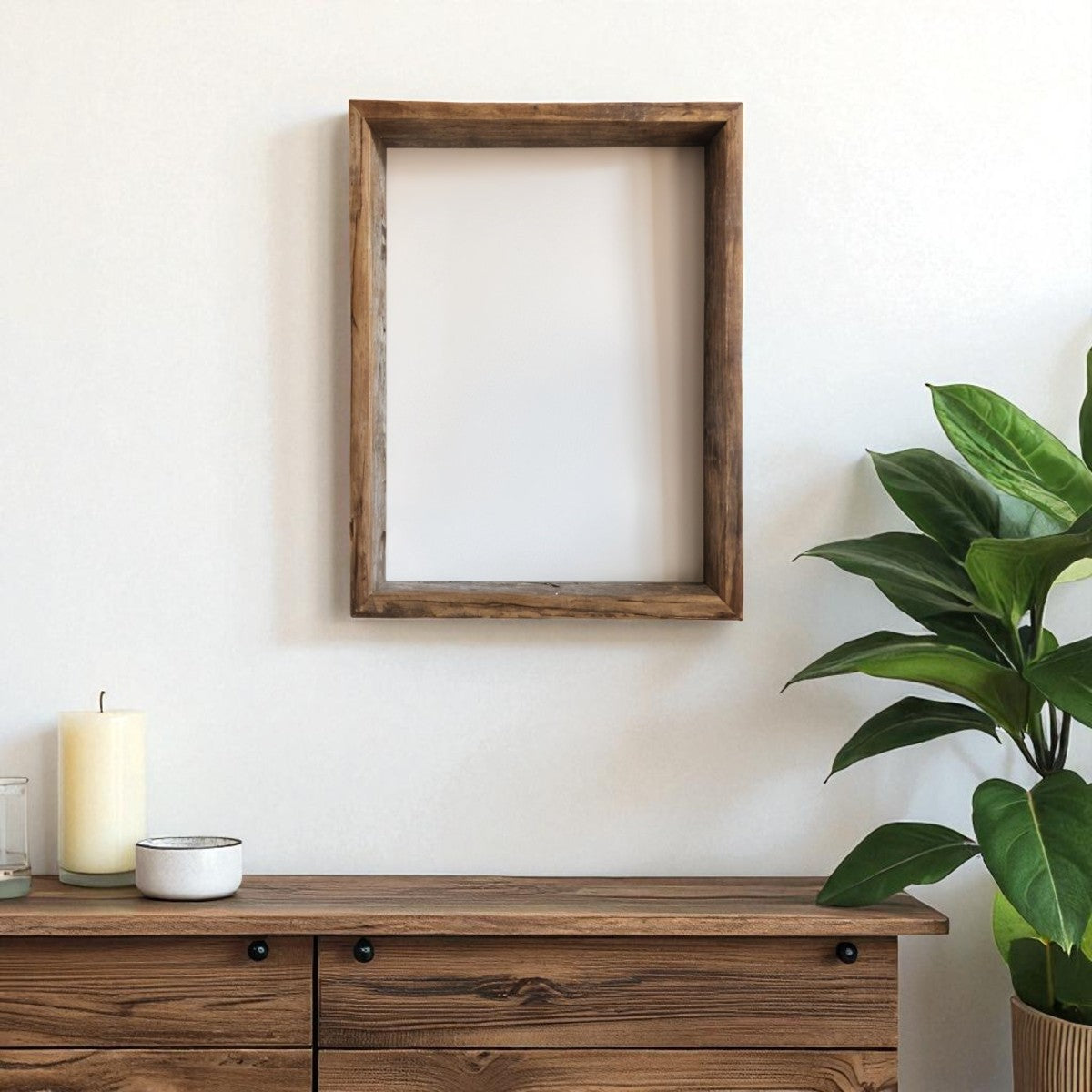 10" x 10" Gray Solid Wood Hanging Picture Frame - Metromarketstore