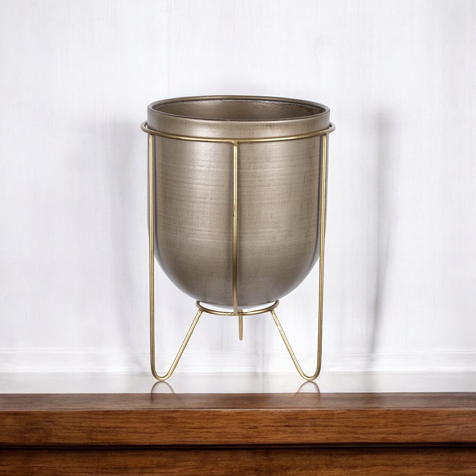 10" Bronze Cylinder Metal Table Vase - Metromarketstore