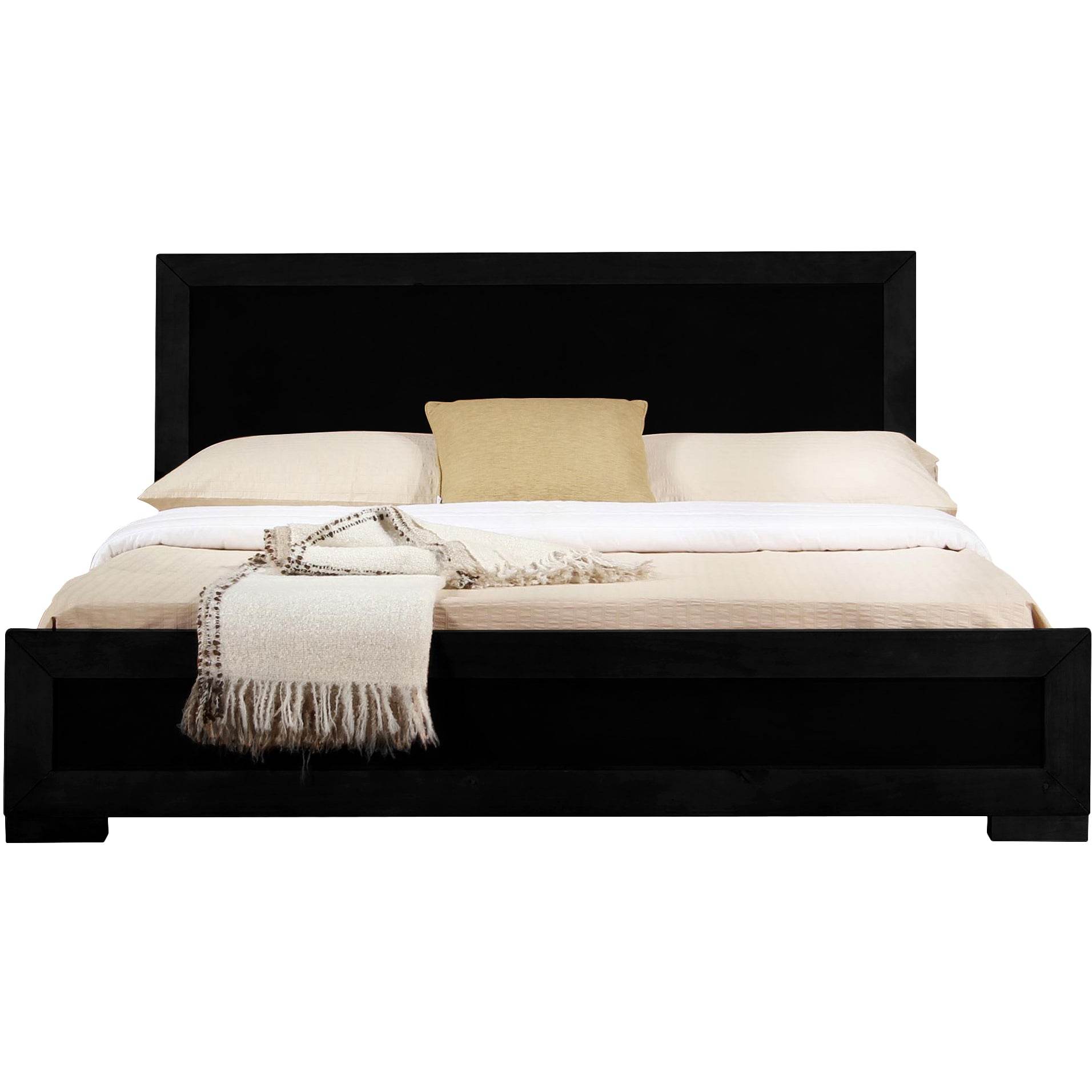 Moma Black Wood Platform Twin Bed With Nightstand - Metromarketstore