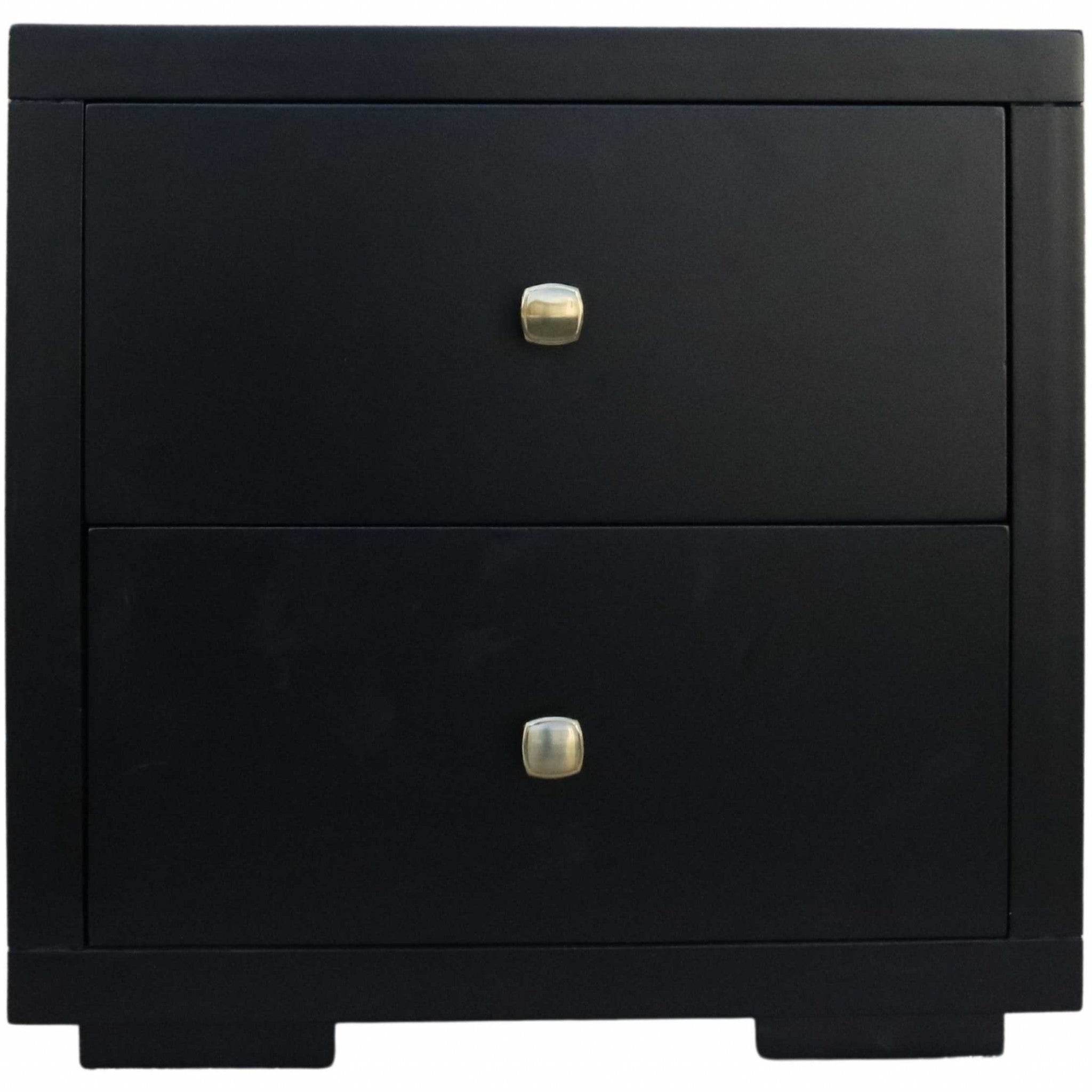 Moma Black Wood Platform Twin Bed With Nightstand - Metromarketstore