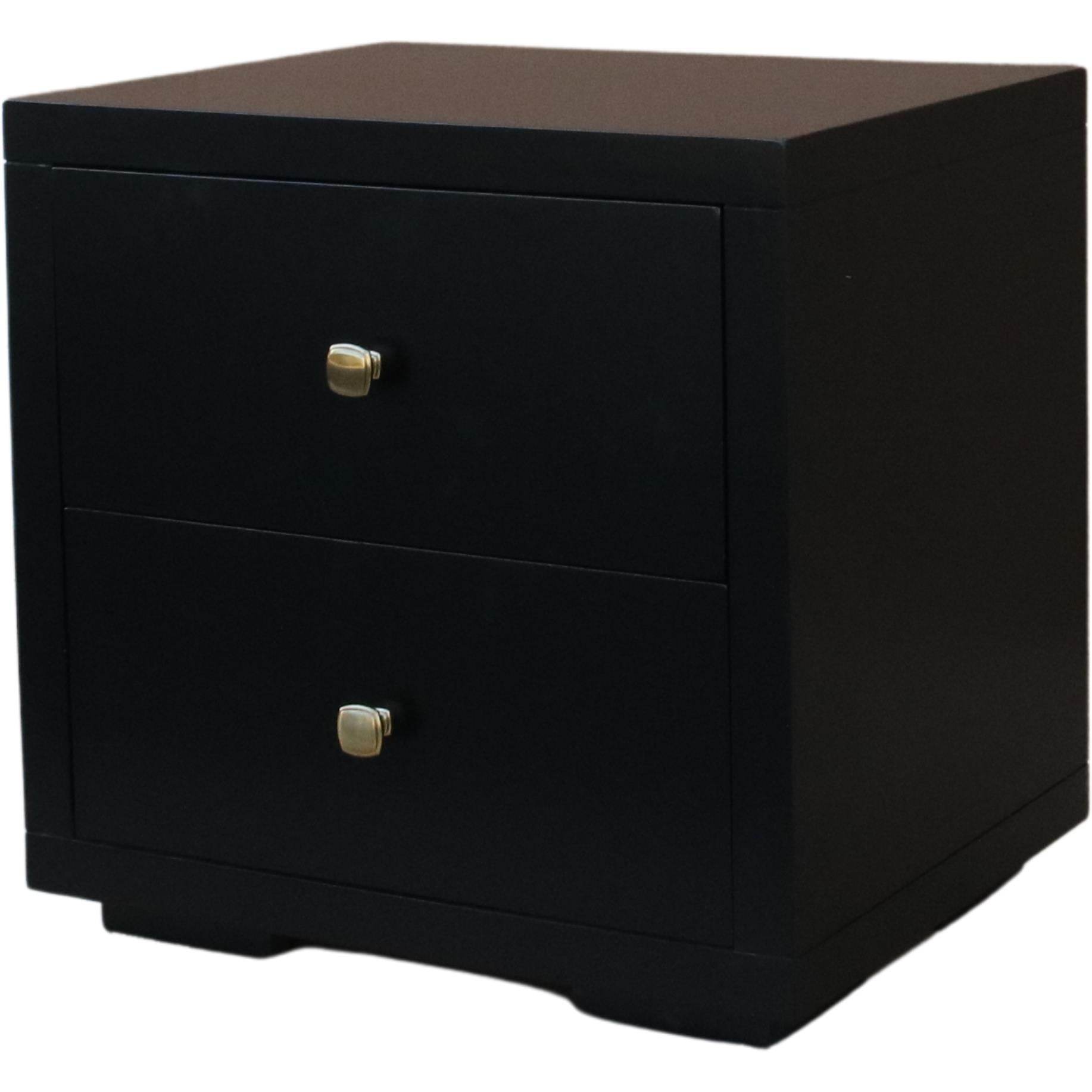 Moma Black Wood Platform Twin Bed With Nightstand - Metromarketstore