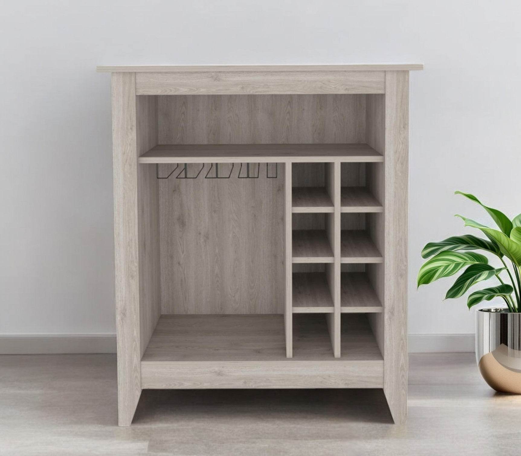 Light Gray Bar Cart With Wine Storage - Metromarketstore