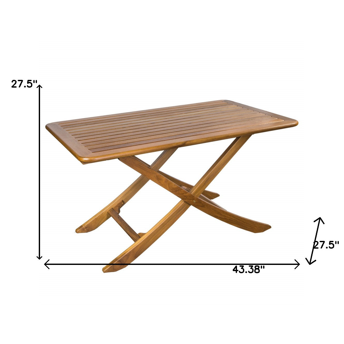 43" Brown Solid Wood Folding Outdoor Picnic Table-4