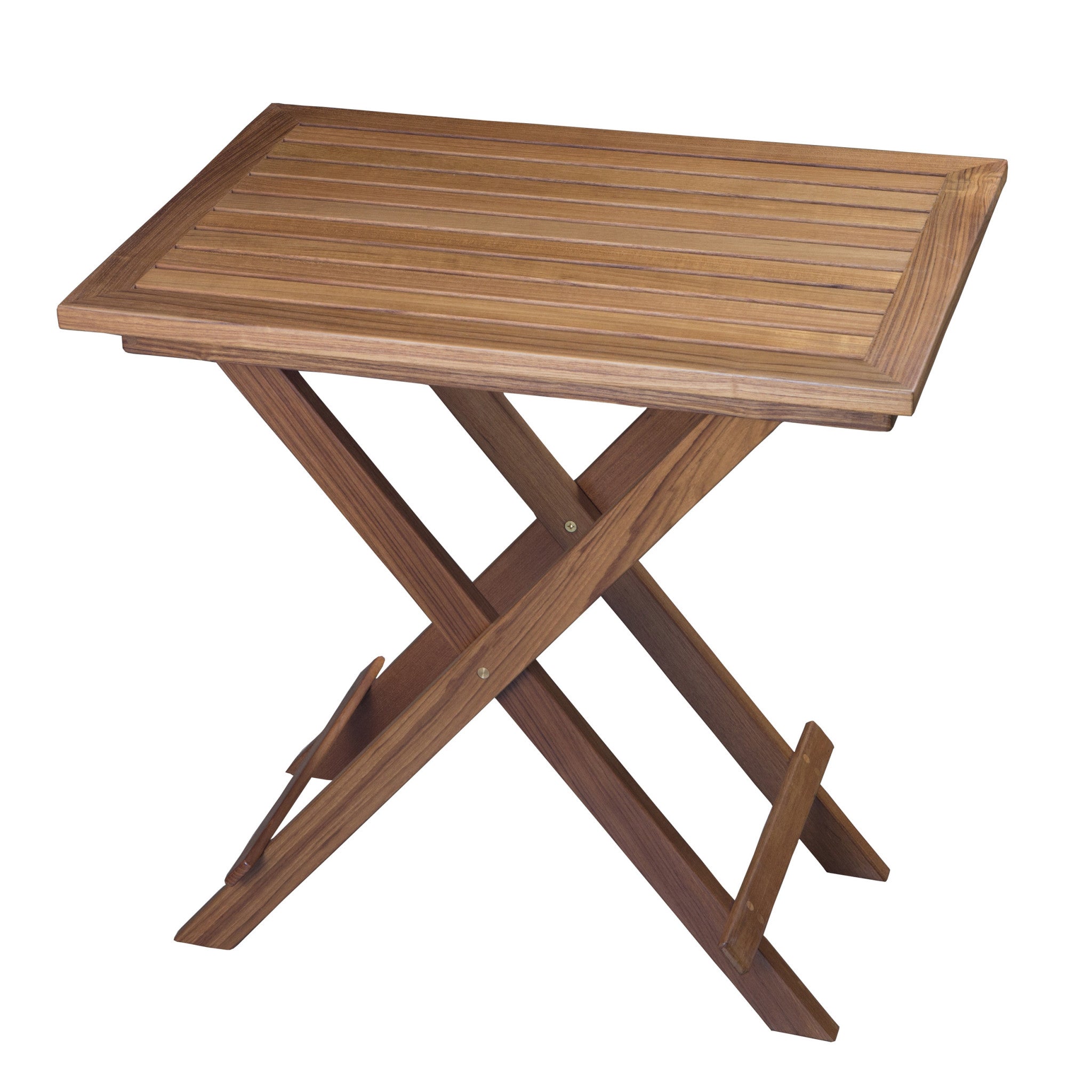 28" Brown Solid Wood Folding Outdoor Side Table-1