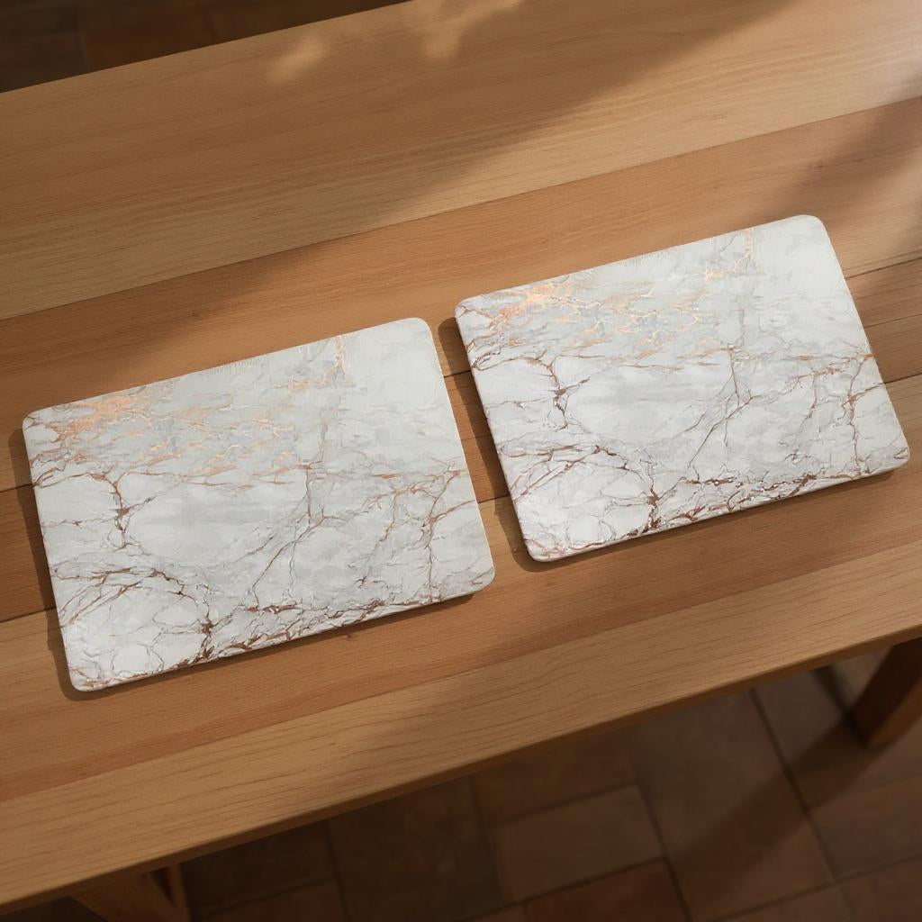 12" X 18" Gold And Silver Abstract Agglomerated cork Placemats - Metromarketstore