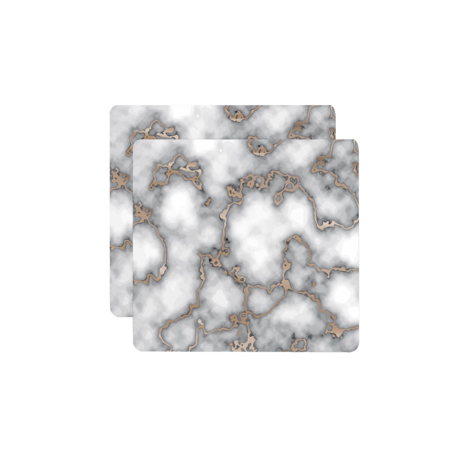 15" X 15" Gray And Gold Abstract Agglomerated cork Square Placemats - Metromarketstore