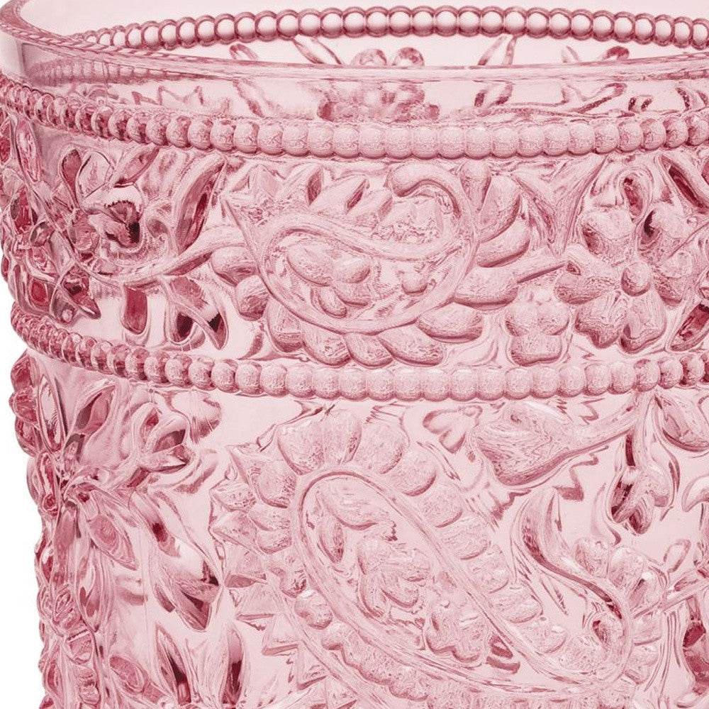 Set of Four Pink Paisley Acrylic Stemless Whiskey Glasses - Metromarketstore