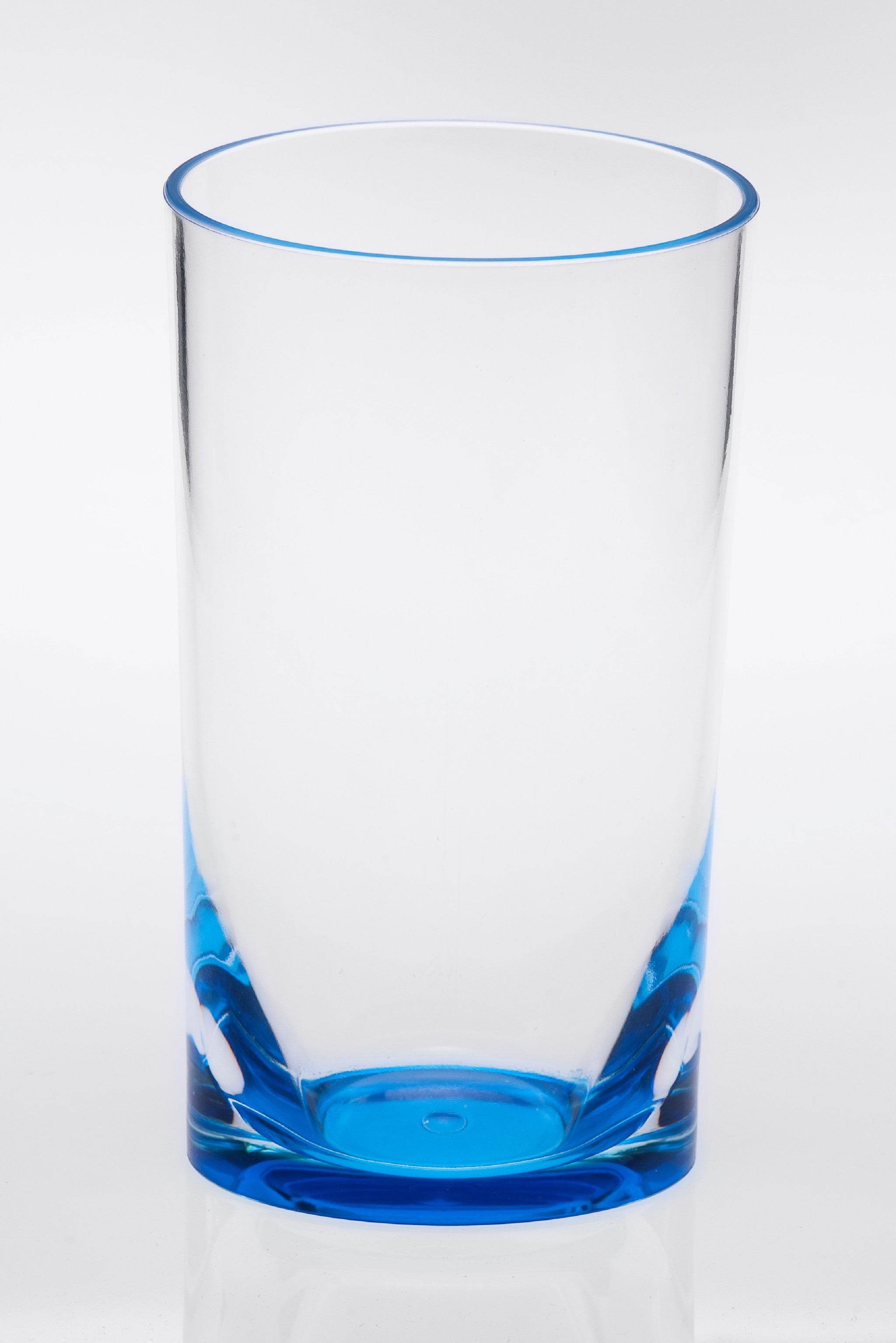 Set of Four Clear and Blue Acrylic Highball Glasses - Metromarketstore