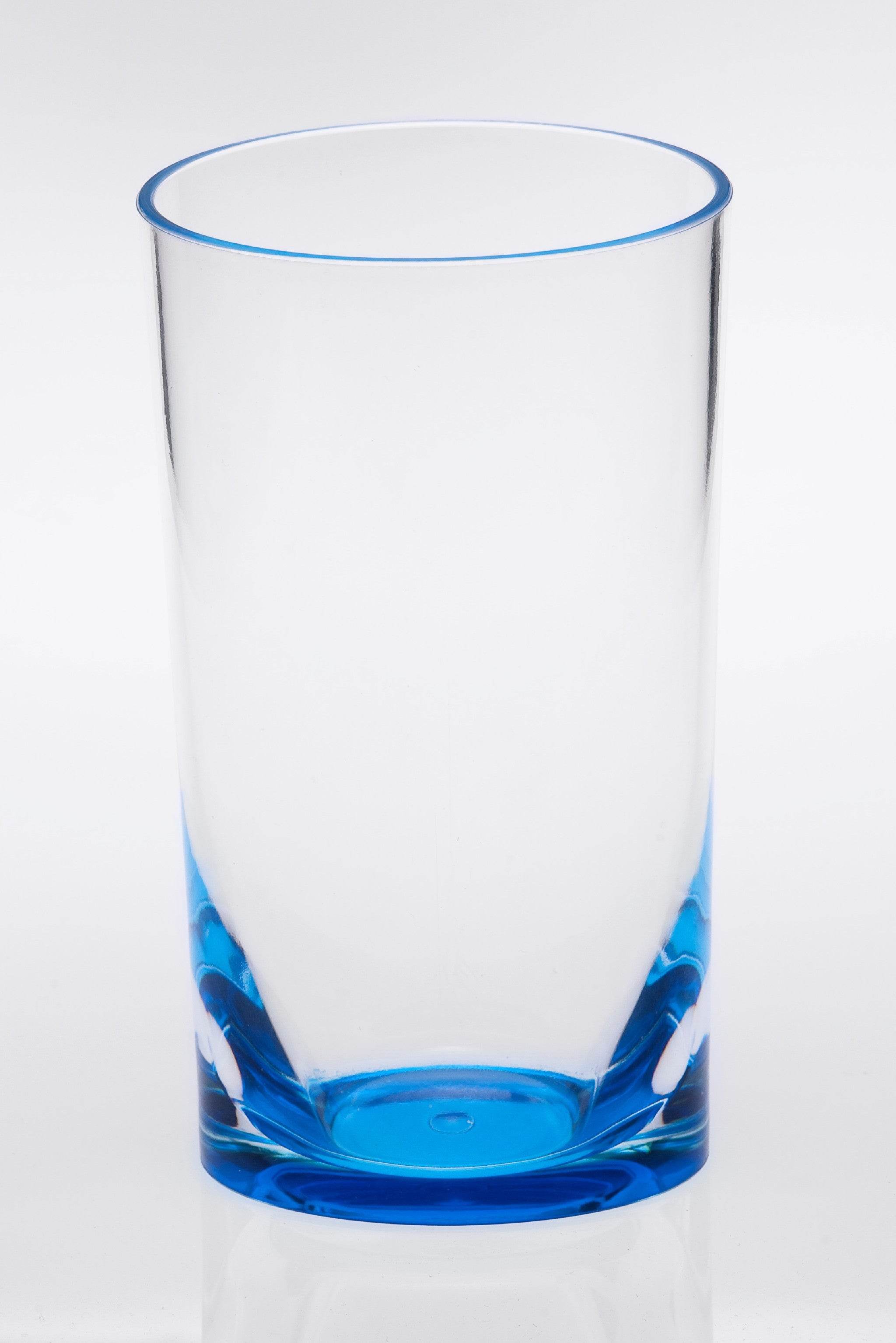 Set of Four Clear and Blue Acrylic Highball Glasses - Metromarketstore