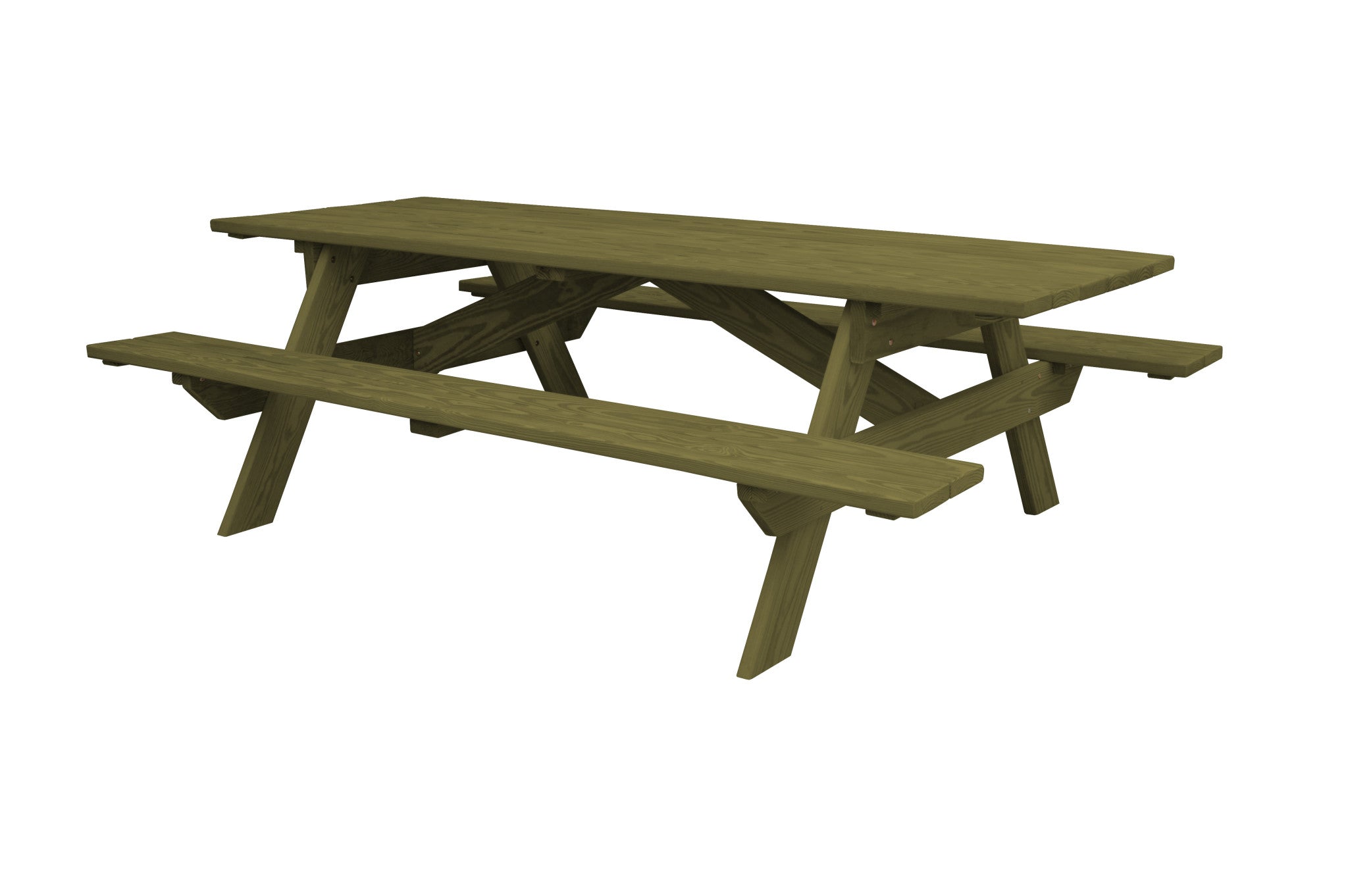 94" Green Solid Wood Outdoor Picnic Table-1