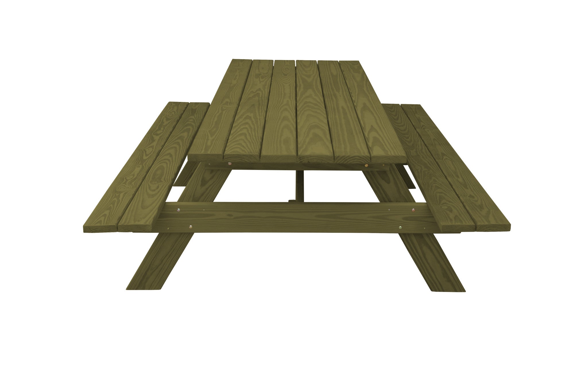 94" Green Solid Wood Outdoor Picnic Table-2