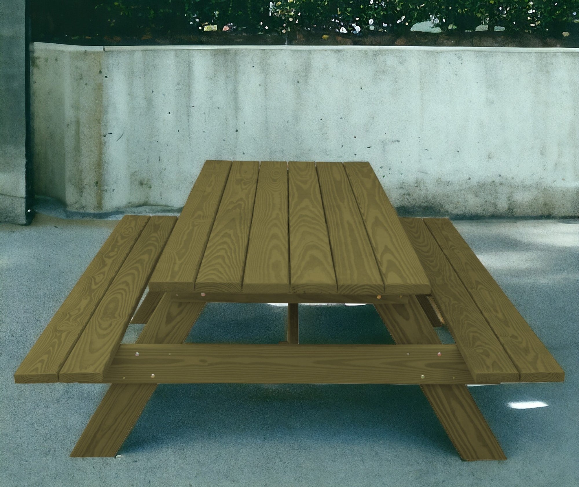 94" Green Solid Wood Outdoor Picnic Table-0