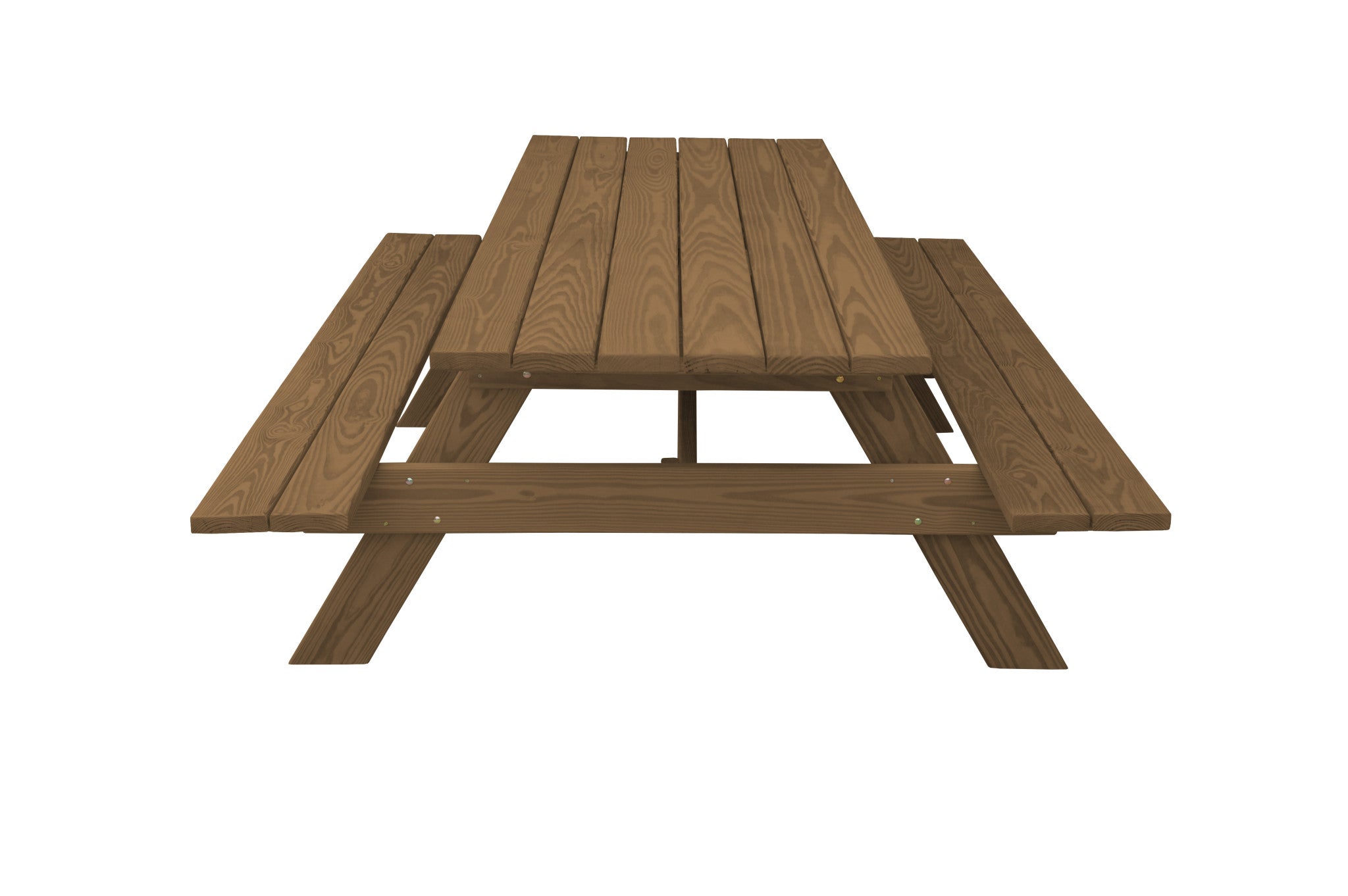 94" Brown Solid Wood Outdoor Picnic Table-2