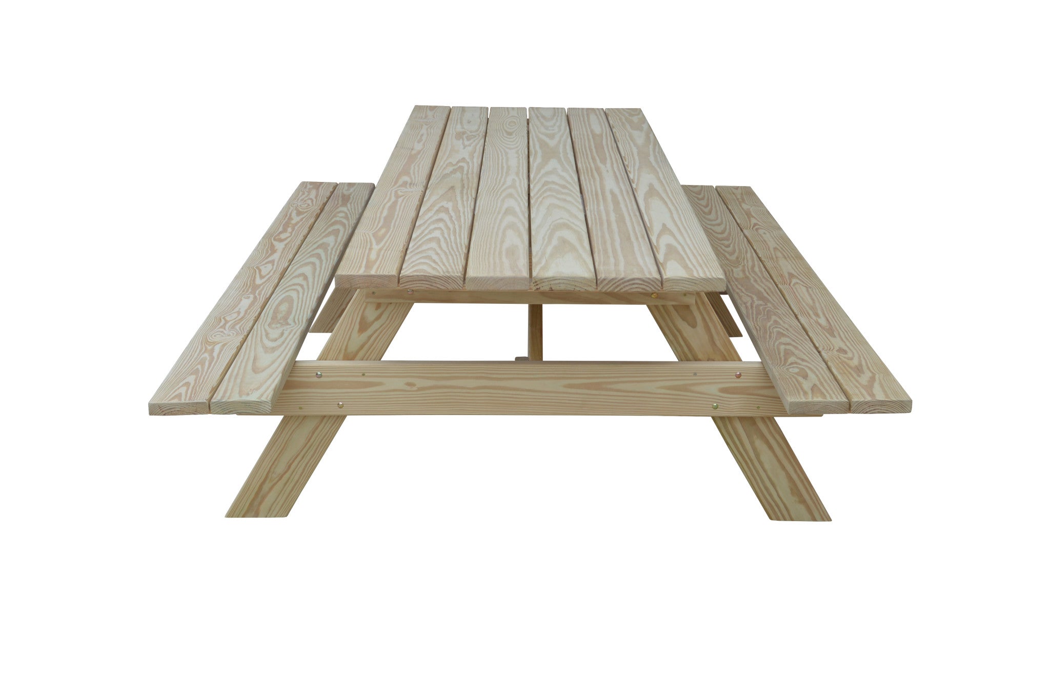 94" Natural Solid Wood Outdoor Picnic Table-3
