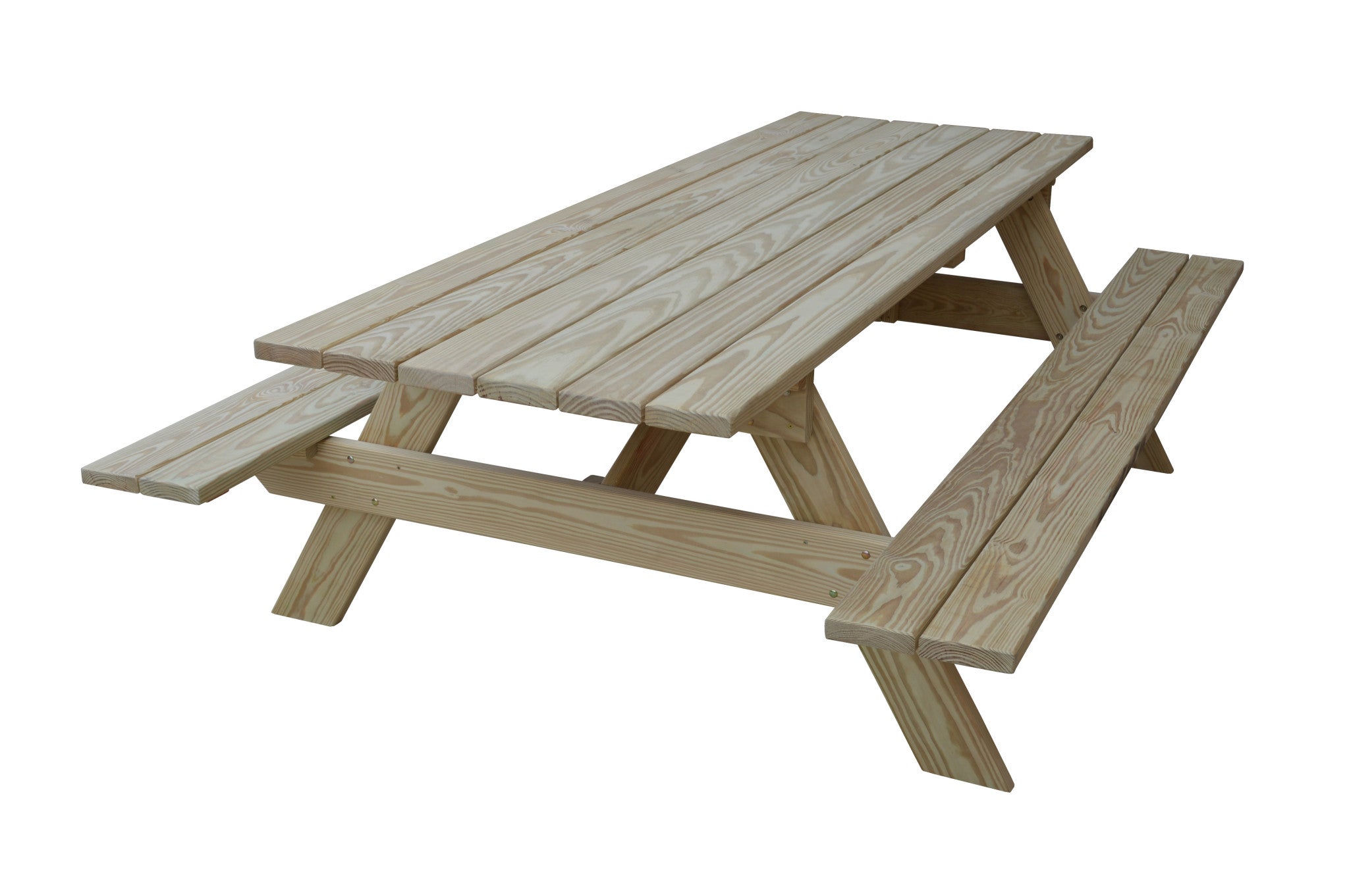 94" Natural Solid Wood Outdoor Picnic Table-5