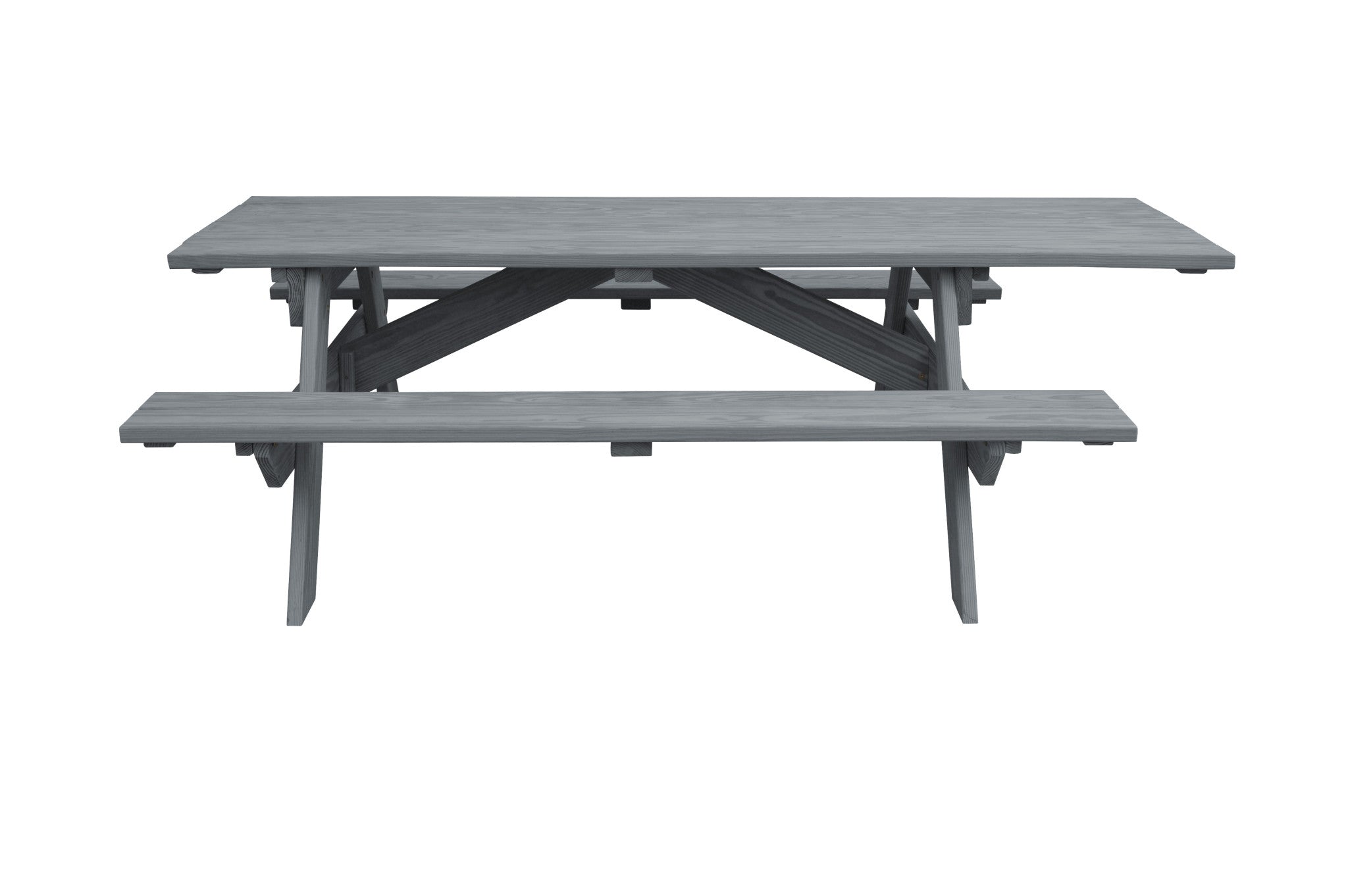 94" Gray Solid Wood Outdoor Picnic Table-1