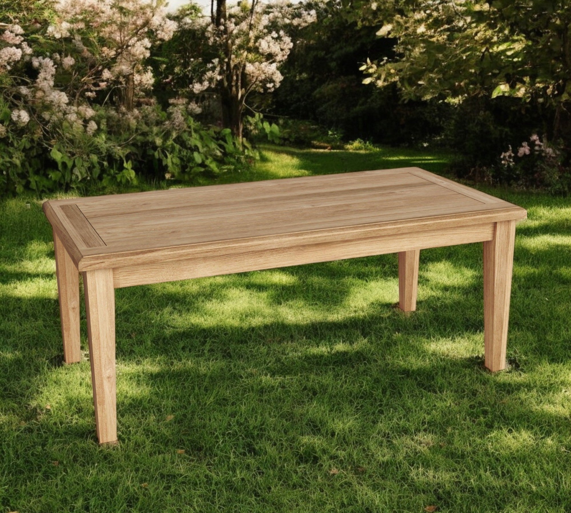 47" Natural Solid Wood Outdoor Coffee Table-0