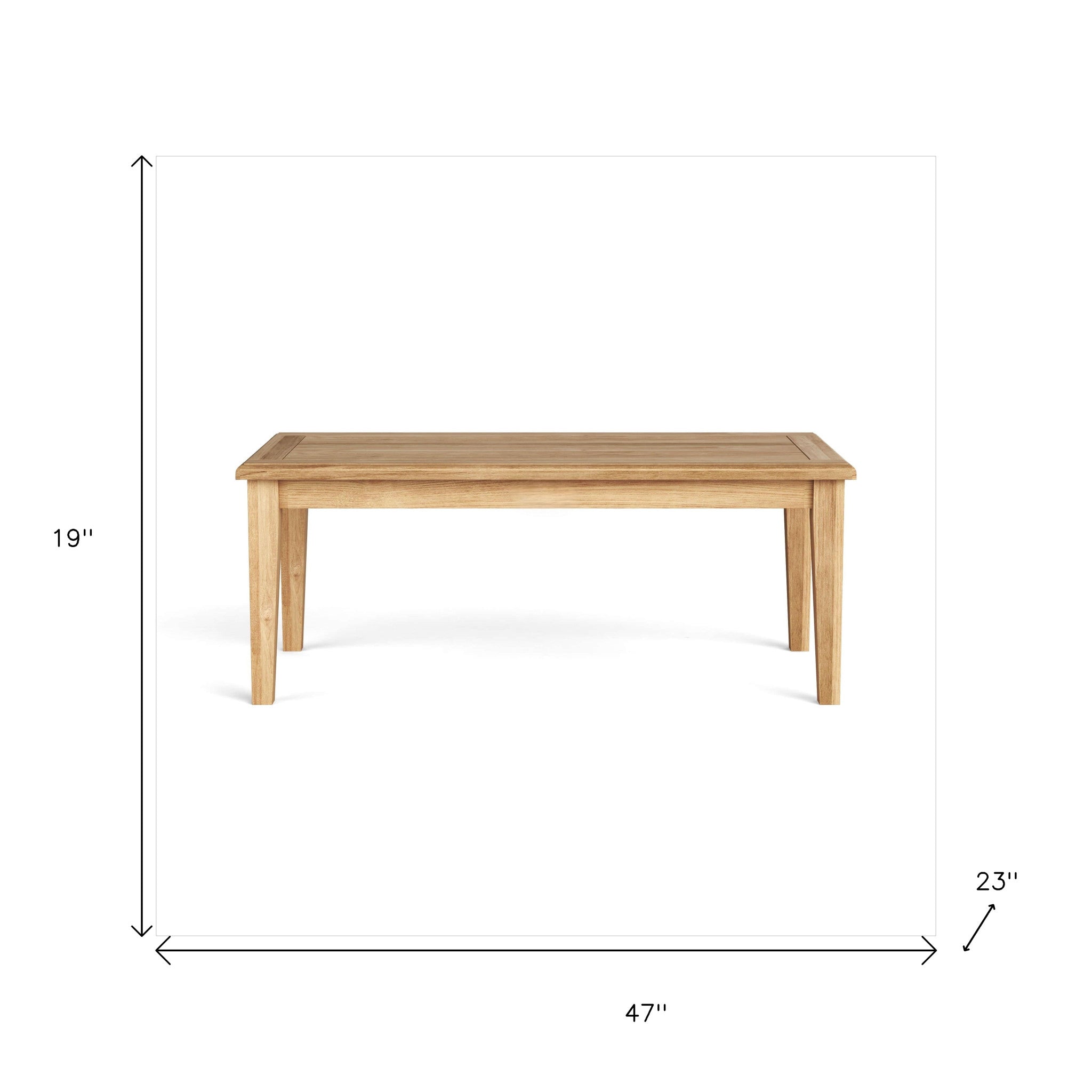 47" Natural Solid Wood Outdoor Coffee Table-6
