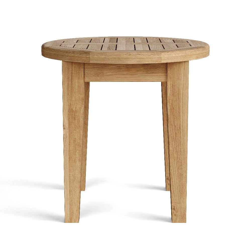20" Natural Rounded Solid Wood Outdoor Side Table-3