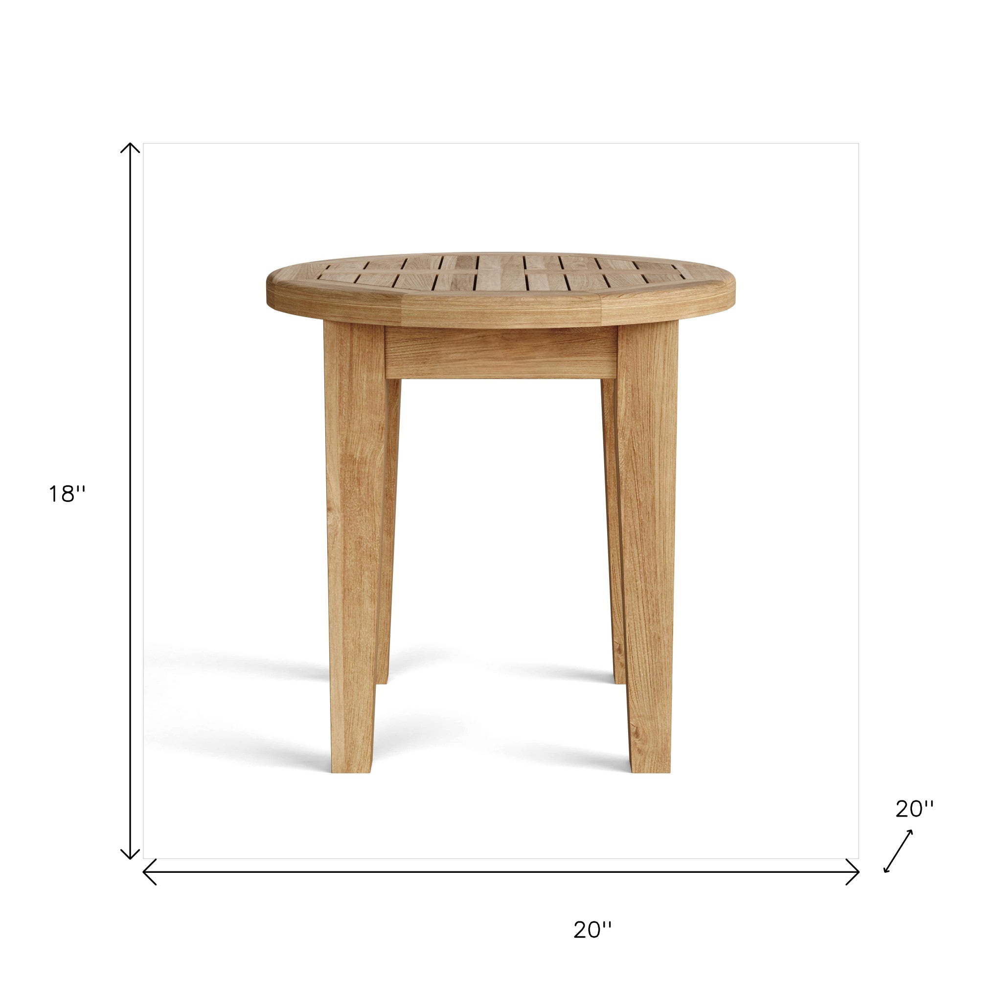 20" Natural Rounded Solid Wood Outdoor Side Table-5