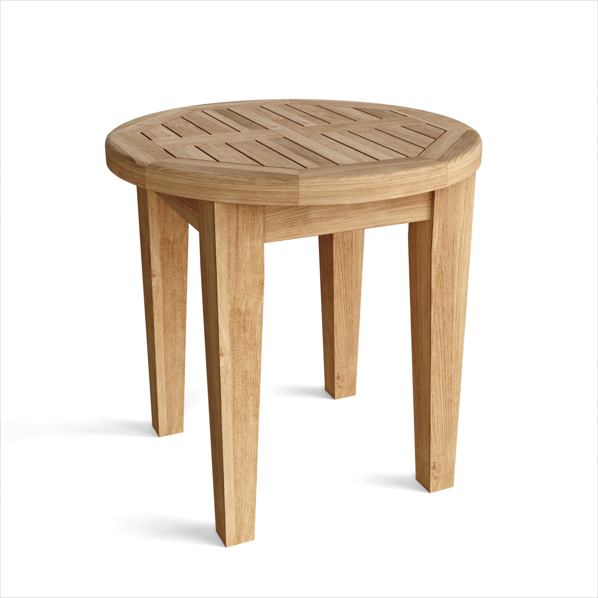 20" Natural Rounded Solid Wood Outdoor Side Table-2