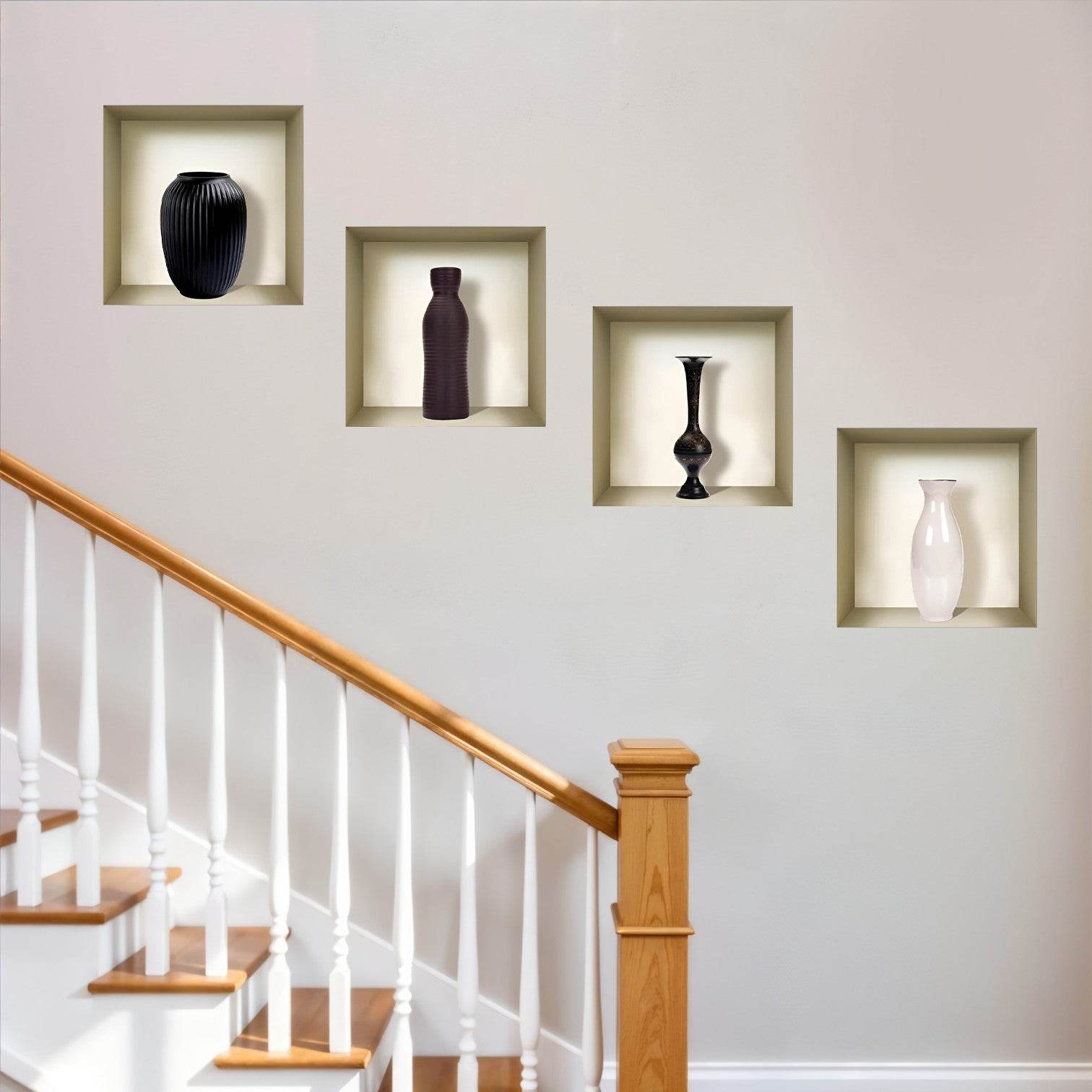 Set of Four Rio Faux Niche 3D Peel and Stick Wall Decals - Metromarketstore