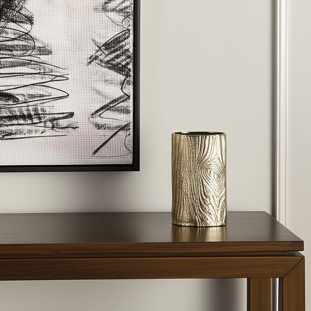 10" Gold Oval Aluminum Table Vase - Metromarketstore