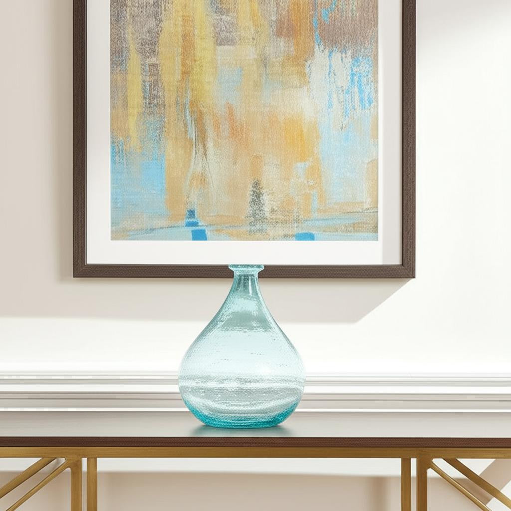 10" Aqua Bud Glass Table Vase - Metromarketstore