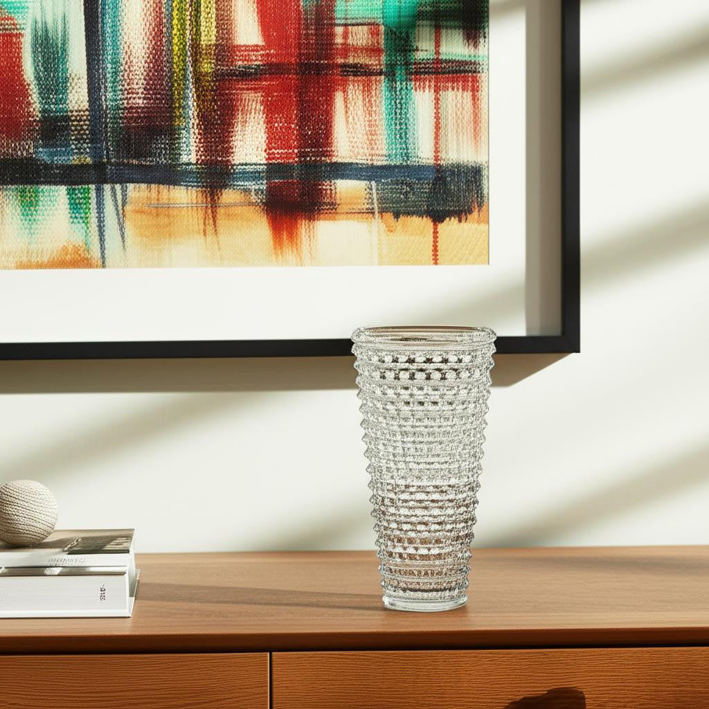 11" Clear Round Glass Table Vase-0