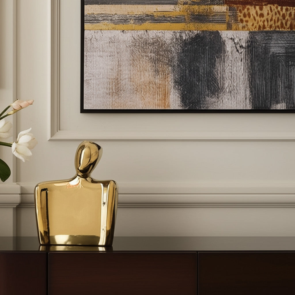 10" Gold Ceramic Table Vase - Metromarketstore