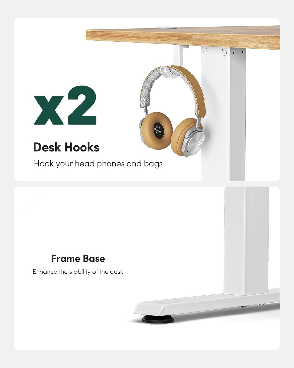 Electric Standing Desk, Height Adjustable in Light Rustic Brown - Metromarketstore