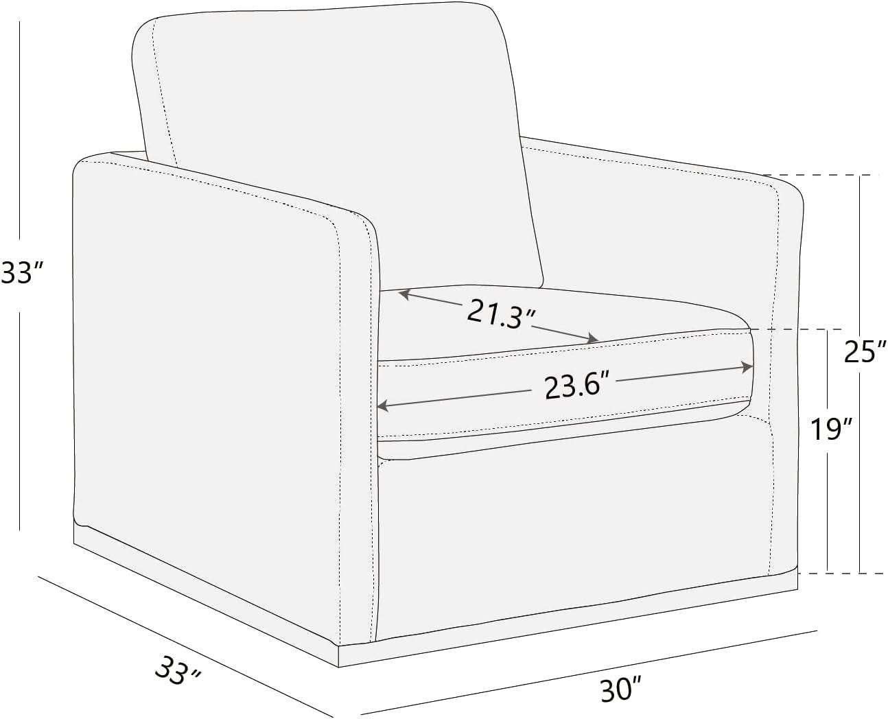 Swivel Linen Accent Upholstered Armchair Mid Century Modern-2