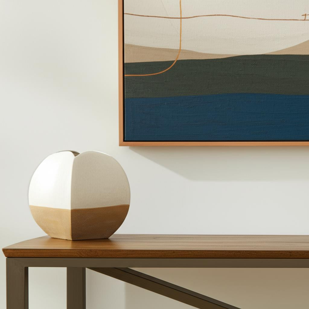 10" Brown Ceramic Table Vase - Metromarketstore